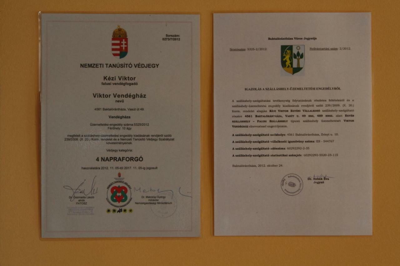 Viktor Vendeghaz Es Apartmanhaz Baktaloranthaza 외부 사진